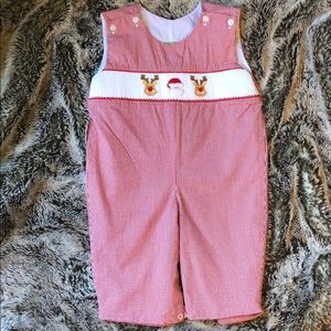Toddler smocked Christmas suit 18MO